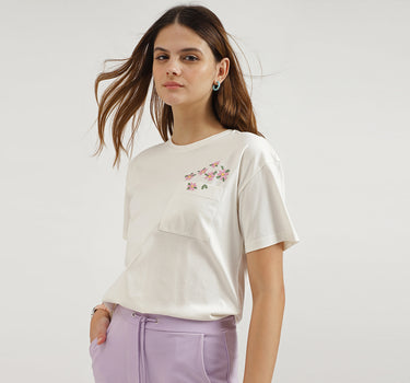 Regular Fit Round Neck Embroidered T-Shirt