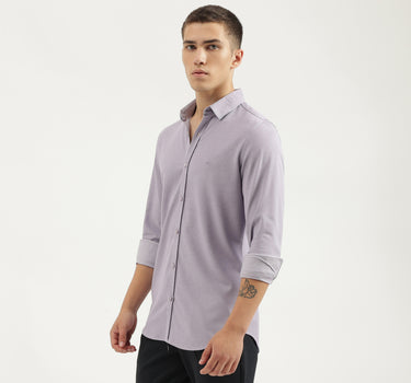 Slim Fit Spread Collar Solid Shirts