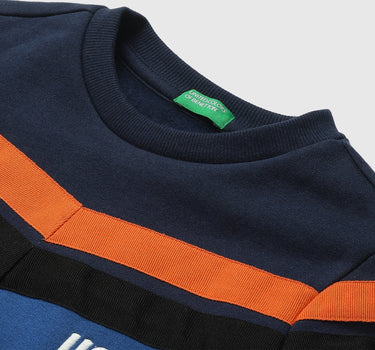 Boys Colorblocked Round Neck Sweatshirt