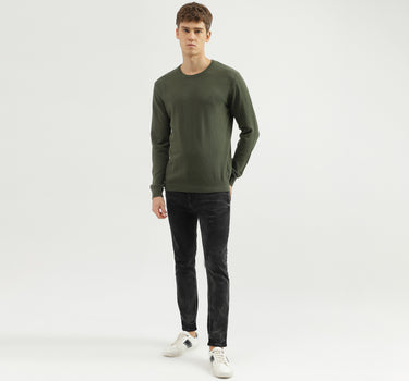 Men's Regular Fit Crew Neck Solid Sweater