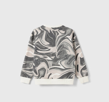 Boy's Regular Fit Round Neck Abstract Print Sweatshirt