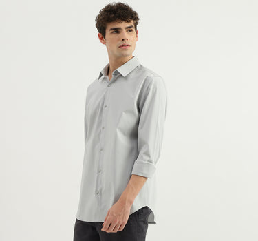 Slim Fit Spread Collar Solid Shirt