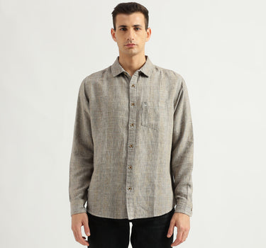 Men's Slim Fit Spread Collar Checked Shirts