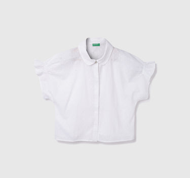 Cotton Solid Spread Collar Women Shirts