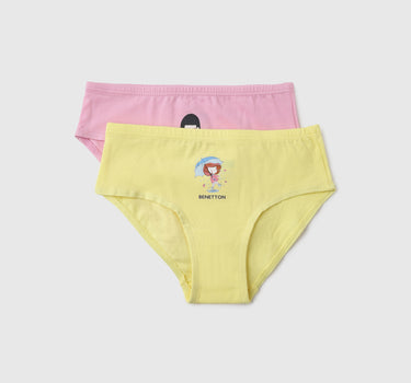 Pack of 2 Little Girl Print Low Rise Briefs