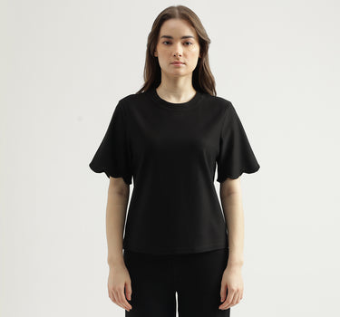 Regular Fit Round Neck Solid Women's Top