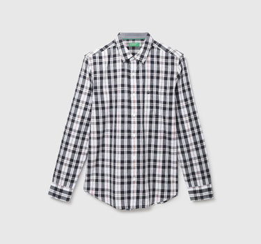 Slim Fit Straight Collar Plaid Shirt