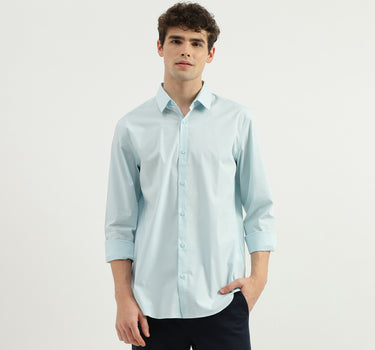 Slim Fit Spread Collar Solid Shirt