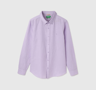 Slim Fit Spread Collar Solid Shirt