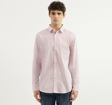 Regular Fit Spread Collar Striped Shirt