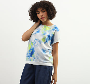 Women Tie & Dye Round Neck Top