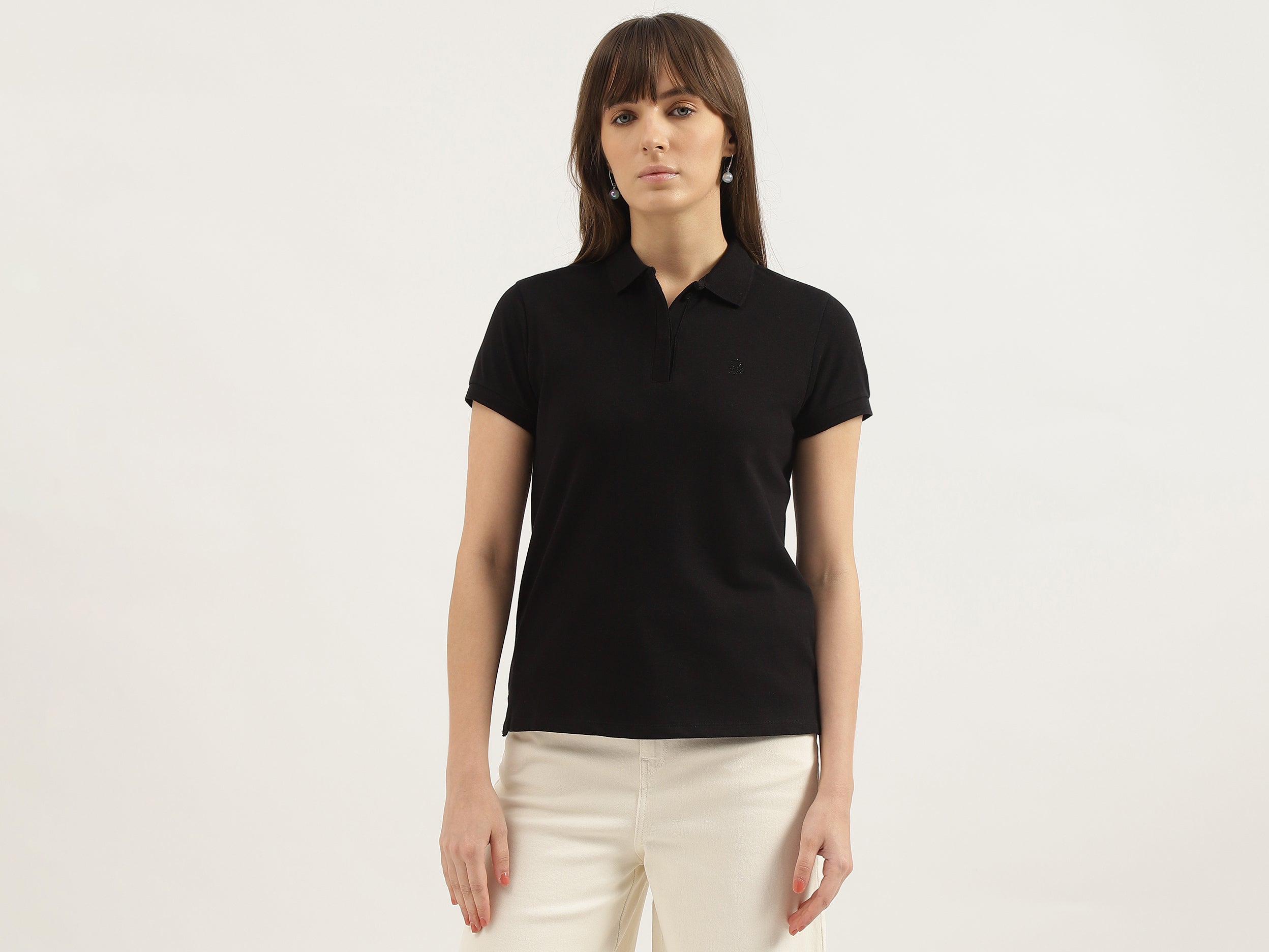 Regular Fit Polo Neck Solid T-shirts