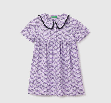 Regular Fit Peter Pan Collar Printed Dress