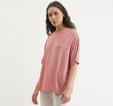 Regular Fit Round Neck Patterned T-Shirt