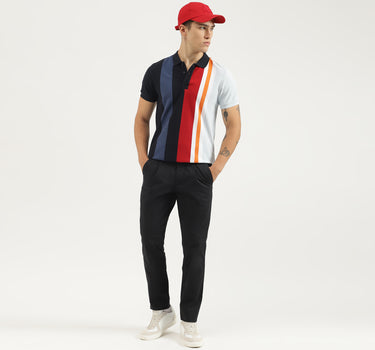 Regular Fit Polo Neck Striped T-shirt