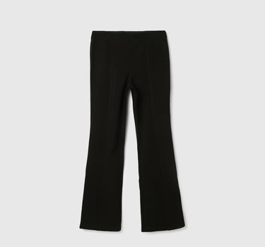 Solid High Waist Bootleg Trousers