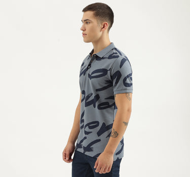 Regular Fit Polo Neck Printed T-shirts