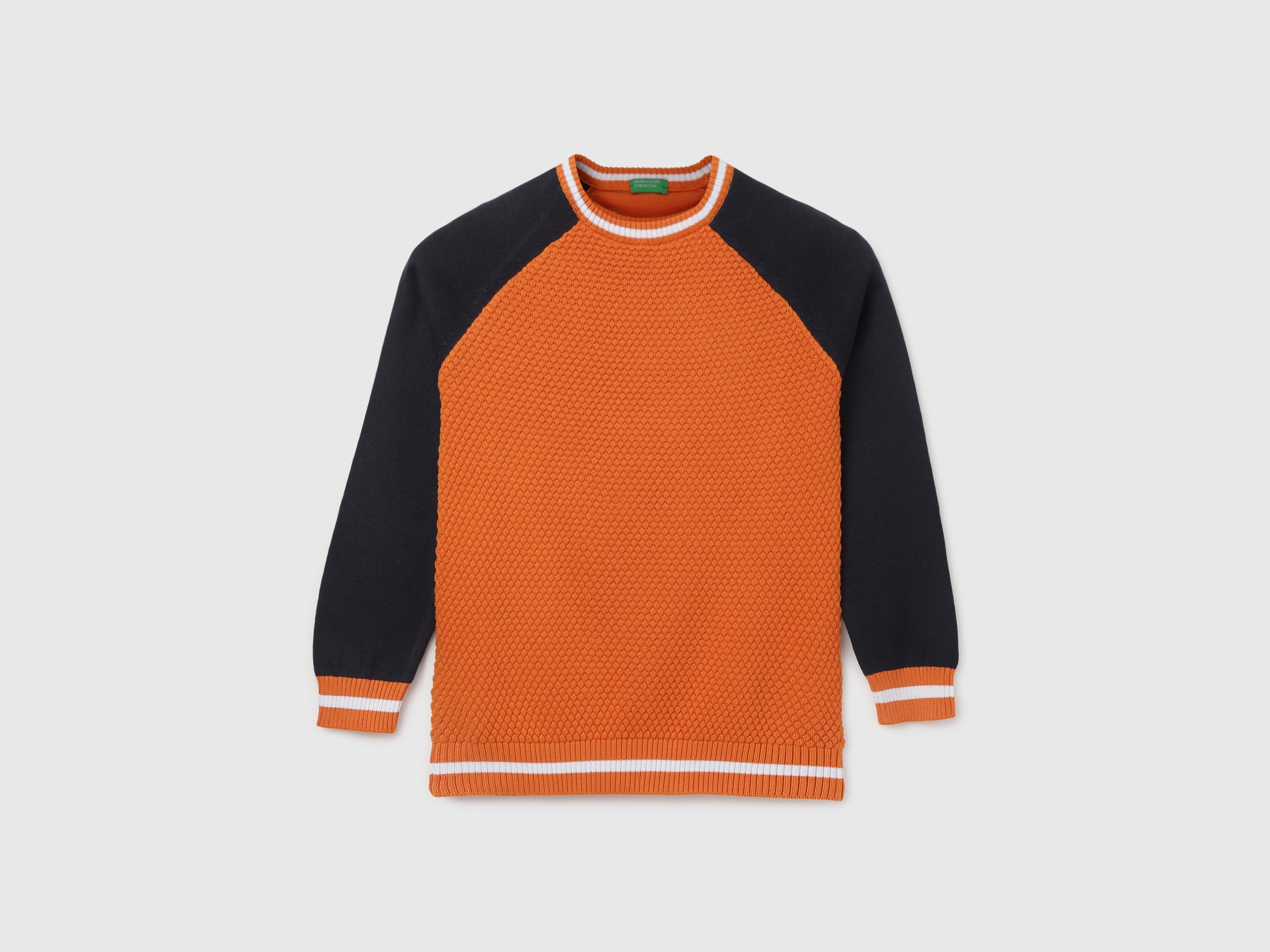 Boy's Regular Fit Crew Neck Colourblock Sweater