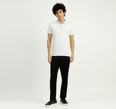 Regular Fit Ribbed Collar Solid T-Shirt