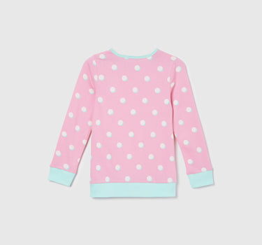 Regular Fit Full Sleeve Polka Dot T-Shirt and Polka Dot Pyjama Set