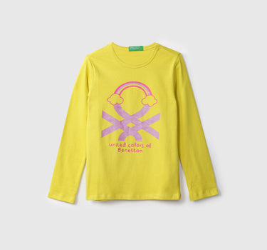 Girls Long Sleeve Yellow T Shirt