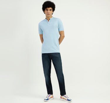 Regular Fit Henley Neck Solid T-Shirt