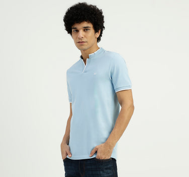 Regular Fit Henley Neck Solid T-Shirt