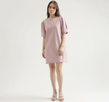 Regular Fit Round Neck Solid Women's Dress