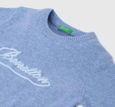 Boys Embroidered Logo Round Neck Sweater