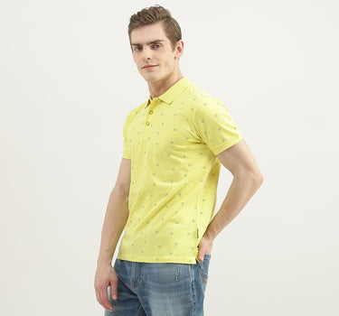 Men Printed Polo Collar T-Shirt