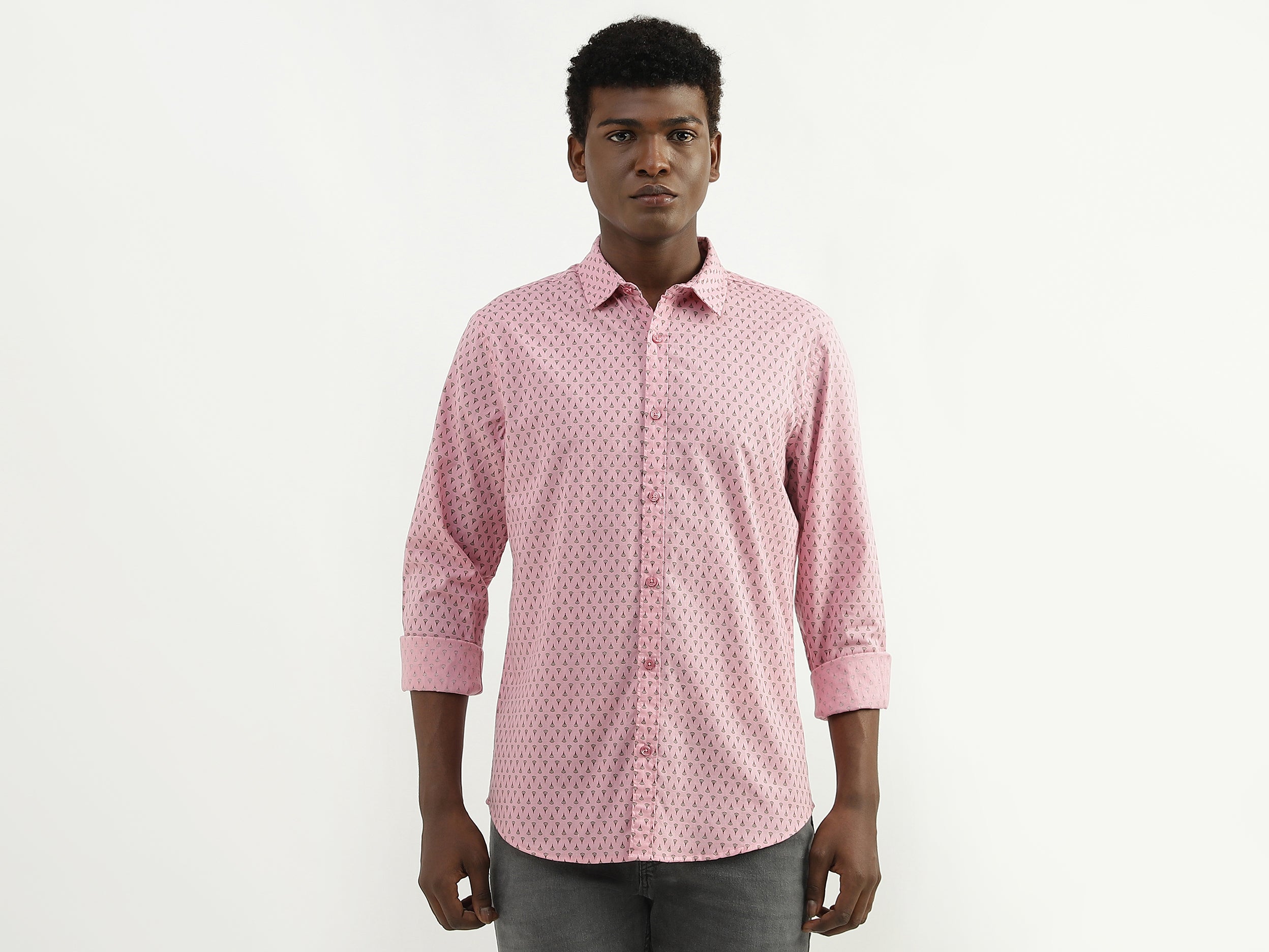 Cotton Printed Spread Collar Mens Shirts