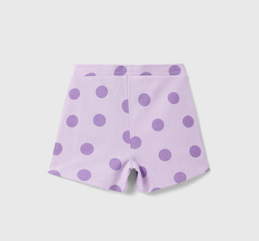 Girl's Regular Fit Polka Dot Print Bermuda Shorts