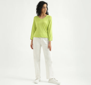 Viscose Solid V-Neck Women Sweaters