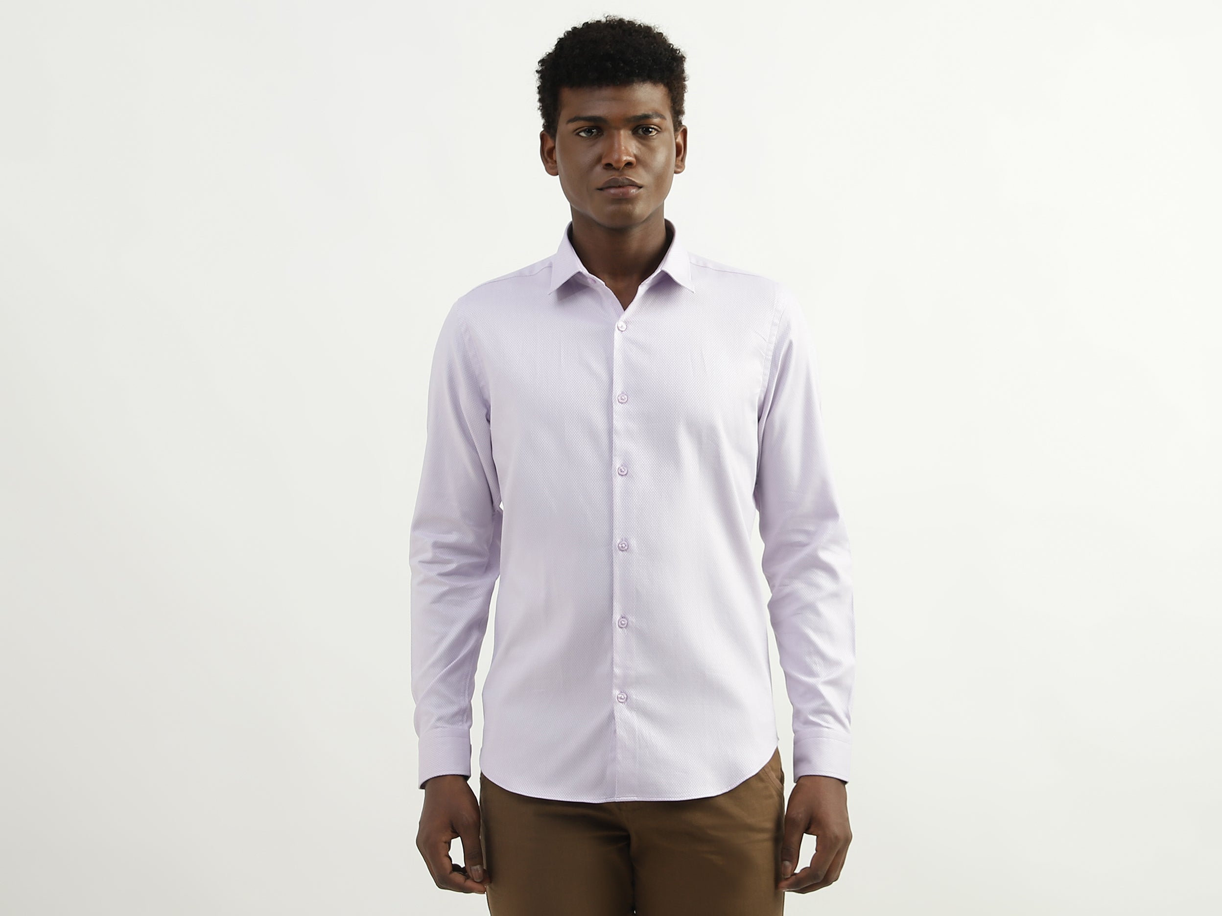 Cotton Solid Spread Collar Mens Shirts