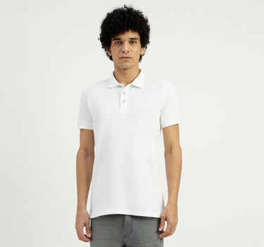 Polo Neck Solid Pattern T-Shirt