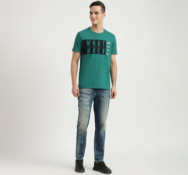 Mens Cropped Solid Jeans