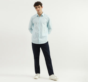 Slim Fit Spread Collar Solid Shirt