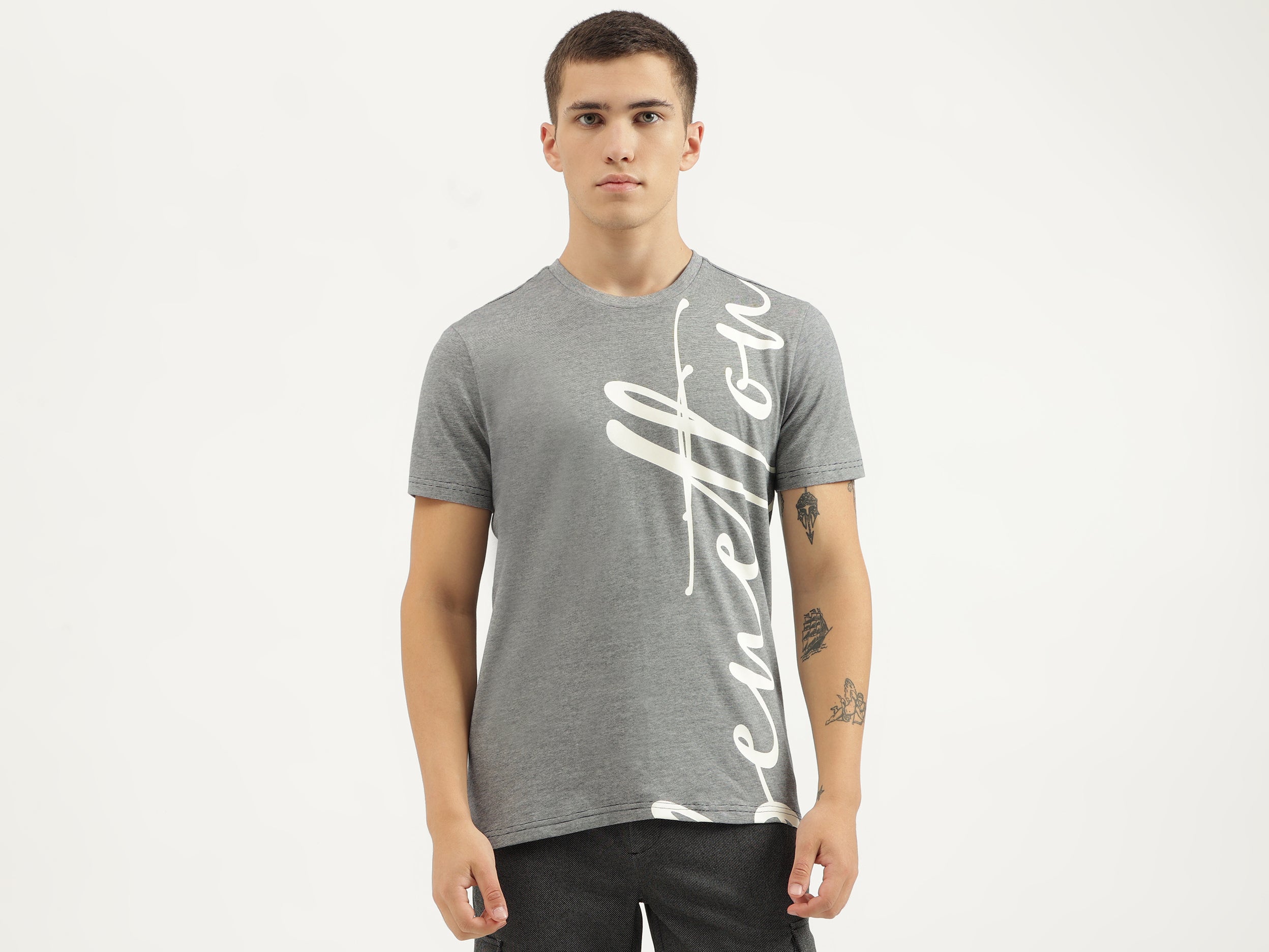 Relaxed Fit Round Neck Typography T-shirts