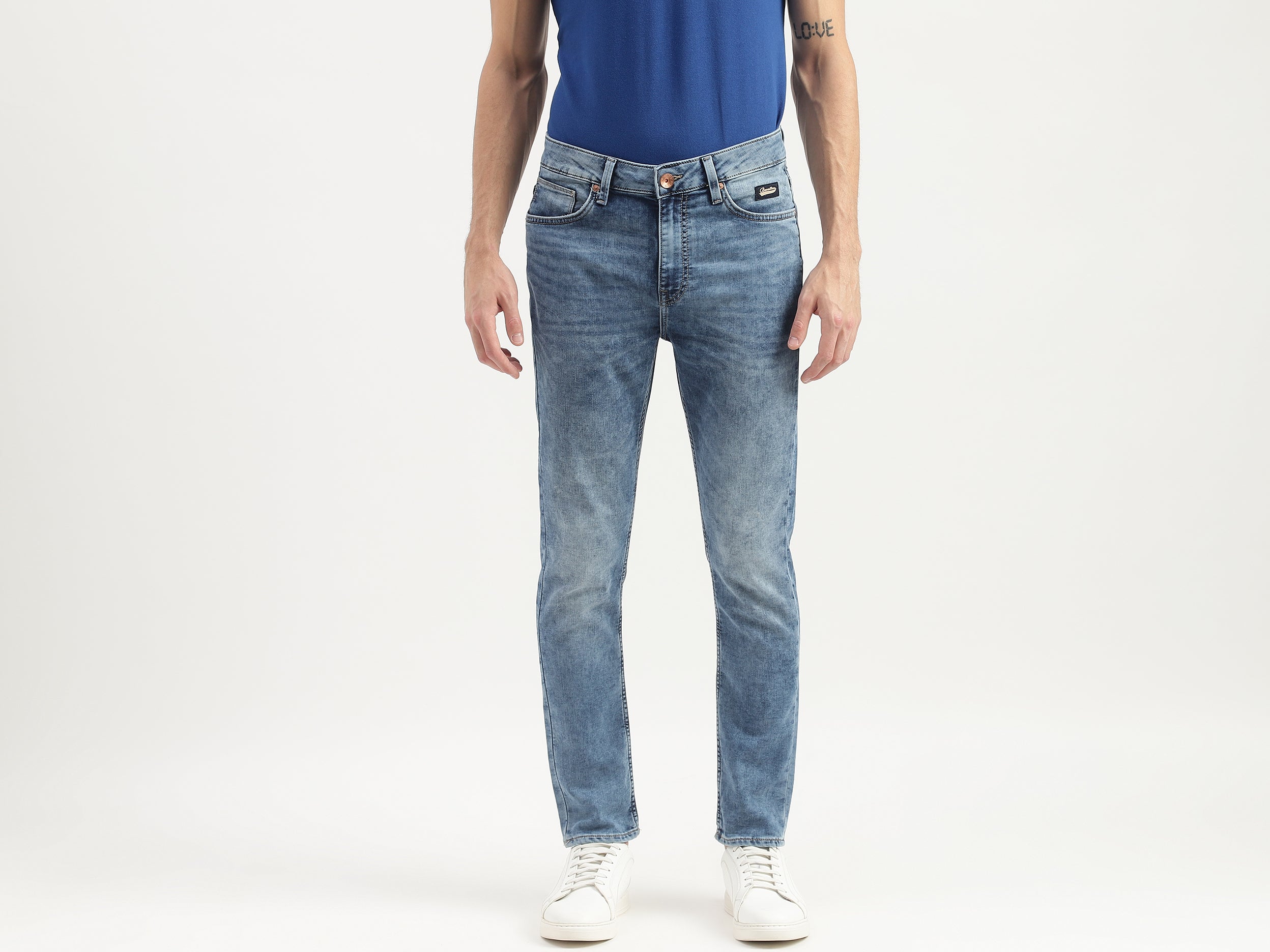 Stone Wash Low Rise Slim Fit Jeans