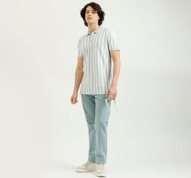 Regular Fit Polo Neck Striped T-Shirt