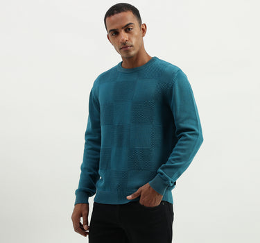 Regular Fit Round Neck Patterned/Textured Sweater