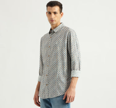 Men's Slim Fit Spread Collar Printed Shirts