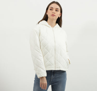 Women Quilted Hooded Neck Jacket