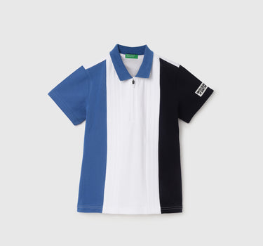 Regular Fit Polo Neck Colorblock T-Shirt