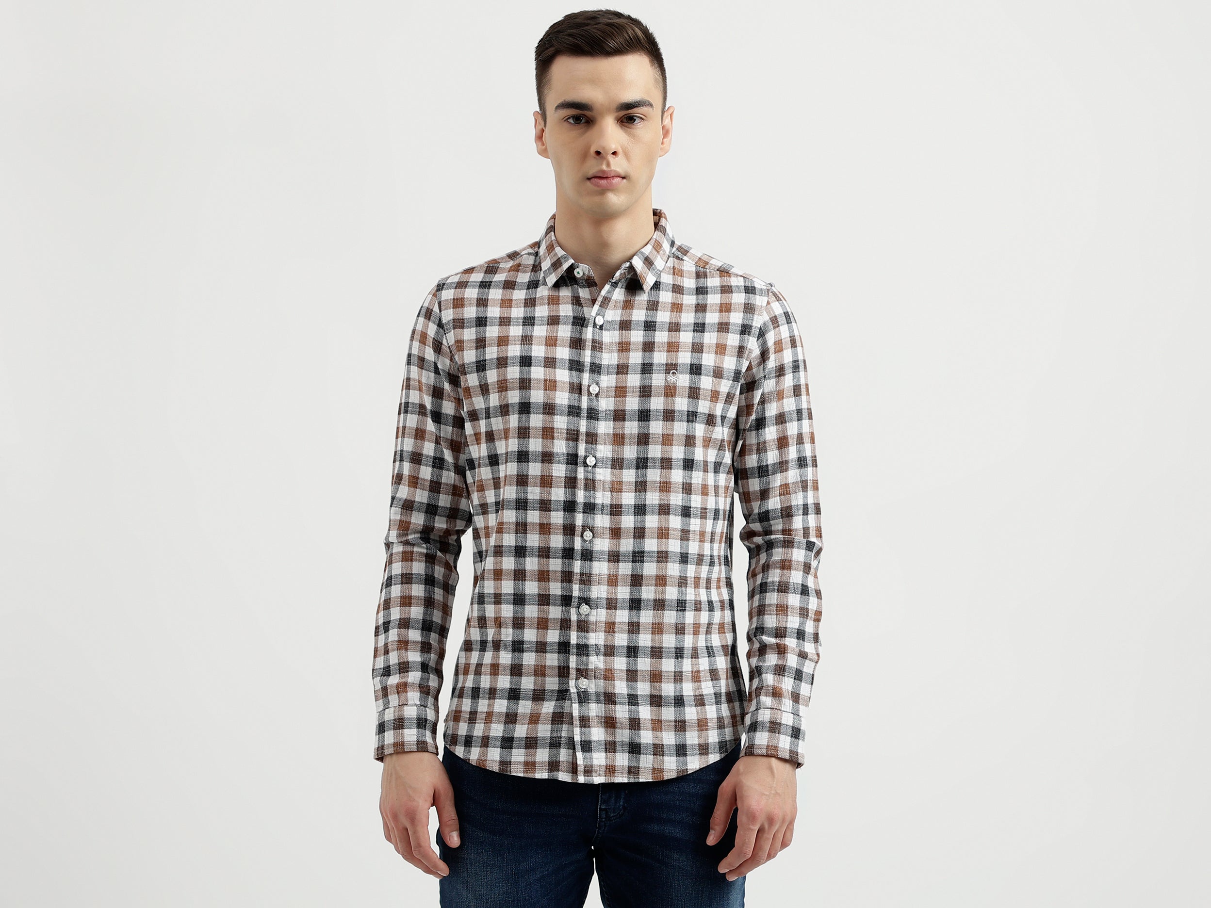 Men's Slim Fit Full Sleeves Checked Shirt