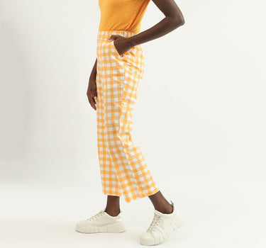 Women Checked Regular Fit Trousers