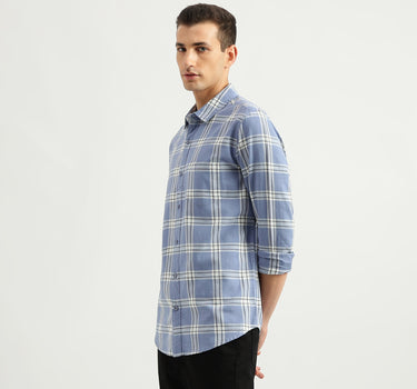 Men's Slim Fit Spread Collar Checked Shirts