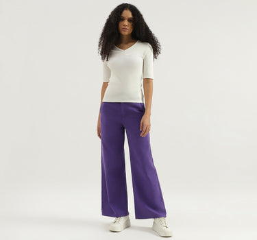 Solid Mid Rise Trousers