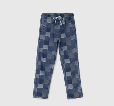 Boy's Checked Regular Fit Trousers