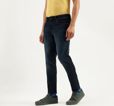 Solid Mid Rise Slim Tapered Fit Jeans